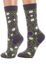 Lucci Purple Raindrops Crew Sock