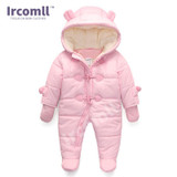 lrcoml Keep Thick warm Infant baby rompers Winter clothes Newborn Baby Boy Girl Romper Jumpsuit Hooded Kid Outerwear For 0-24M