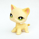 lps toy #733 yellow standing short hair cat animal pet shop kitty