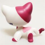 lps pet shop Sparkle Eyes White Red Short Hair kitten CAT #2291 gift animal toys European kitty