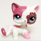 lps pet shop Sparkle Eyes White Red Short Hair kitten CAT #2291 gift animal toys European kitty
