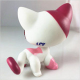 lps pet shop Sparkle Eyes White Red Short Hair kitten CAT #2291 gift animal toys European kitty