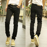 LP21 free shipping 2016 fashion male straight leg denim trousers men brand jeans 28-36 mens business pants black jeans men