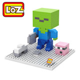 LOZ mini Block Minecraft Steve Zombie Skeleton Diamond Micro Building Blocks Steve Fun Assemblage Diy Action Figure Toysfor gift