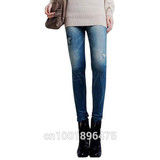LOWEST PRICE Sexy Women Stretch Faux Denim Jeans Leggings Skinny Slim