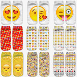 Low Ankle Socks 2016 Fashion Printing Unisex Emoji Pattern Meias Feminina Funny women Short socks