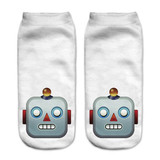 Low Ankle Socks 2016 Fashion Printing Unisex Emoji Pattern Meias Feminina Funny women Short socks