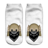 Low Ankle Socks 2016 Fashion Printing Unisex Emoji Pattern Meias Feminina Funny women Short  socks