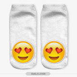 Low Ankle Socks 2016 Fashion Printing Unisex Emoji Pattern Meias Feminina Funny women Short  socks