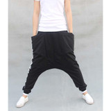 Low Crotch Leisure Streetwear Dance Harem Pants Men Sweatpants Big Pockets Cotton Hip Hop Joggers Pants