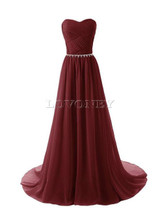 LOVONEY Vestido De Festa Chiffon Plus Size Long Evening Dress 2017 Elegant Sweetheart Formal Dresses Evening Party Gown S305