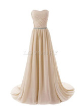 LOVONEY Vestido De Festa Chiffon Plus Size Long Evening Dress 2017 Elegant Sweetheart Formal Dresses Evening Party Gown S305
