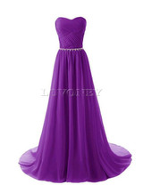LOVONEY Vestido De Festa Chiffon Plus Size Long Evening Dress 2017 Elegant Sweetheart Formal Dresses Evening Party Gown S305