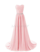 LOVONEY Vestido De Festa Chiffon Plus Size Long Evening Dress 2017 Elegant Sweetheart Formal Dresses Evening Party Gown S305