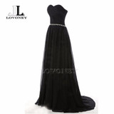 LOVONEY Vestido De Festa Chiffon Plus Size Long Evening Dress 2017 Elegant Sweetheart Formal Dresses Evening Party Gown S305