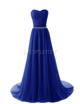 LOVONEY Vestido De Festa Chiffon Plus Size Long Evening Dress 2017 Elegant Sweetheart Formal Dresses Evening Party Gown S305