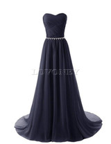 LOVONEY Vestido De Festa Chiffon Plus Size Long Evening Dress 2017 Elegant Sweetheart Formal Dresses Evening Party Gown S305