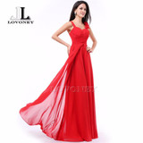 LOVONEY S323 Hot Sale Burgundy Prom Dresses 2017 Chiffon Long Formal Dress Evening Party Dresses Prom Gown Vestido De Festa