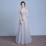 LOVONEY S307 New Design A-Line V-Neck Long Lace Prom Dresses 2017 Formal Dresses Evening Party Gown Vestido De Festa