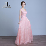 LOVONEY S307 New Design A-Line V-Neck Long Lace Prom Dresses 2017 Formal Dresses Evening Party Gown Vestido De Festa