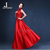 LOVONEY S306 Sexy Open Back Floor-Length Long Prom Dresses 2017 Vestido de Festa Golden Formal Evening Party Dresses Prom Gown