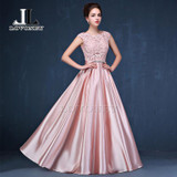 LOVONEY S306 Sexy Open Back Floor-Length Long Prom Dresses 2017 Vestido de Festa Golden Formal Evening Party Dresses Prom Gown