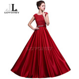 LOVONEY S306 Sexy Open Back Floor-Length Long Prom Dresses 2017 Vestido de Festa Golden Formal Evening Party Dresses Prom Gown