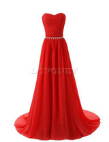 LOVONEY S305 Sexy Chiffon Beading Prom Dresses 2017 A-Line Long Evening Dress Gown Formal Party Dresses Robe De Soiree