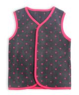 Baby Girls Sleeveless Soft Printing Fleece Vest Waistcoat with Fluffy for Spring Autumn in 100% Polyester