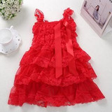Baby Girls Princess Lace Party Dress Fluffy 3 Layers Flower Girl Dresses Baby Sleeveless Wedding Pageant party costumes clothes