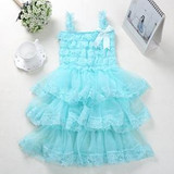 Baby Girls Princess Lace Party Dress Fluffy 3 Layers Flower Girl Dresses Baby Sleeveless Wedding Pageant party costumes clothes