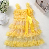Baby Girls Princess Lace Party Dress Fluffy 3 Layers Flower Girl Dresses Baby Sleeveless Wedding Pageant party costumes clothes