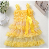 Baby Girls Princess Lace Party Dress Fluffy 3 Layers Flower Girl Dresses Baby Sleeveless Wedding Pageant party costumes clothes