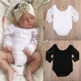 Baby Girls Long Sleeve Cute Floral Jumpsuit Playsuit Clothes Outfits Toddler Infant Baby Girl Bodysuits Lace Tops