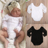 Baby Girls Long Sleeve Cute Floral Jumpsuit Playsuit Clothes Outfits Toddler Infant Baby Girl Bodysuits Lace Tops