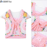 Baby Girls Knitted Vest New Spring Summer Handmade Crochet Knitted Vest Girls Sleeveless Cardigan Tops Vest Waistcoat Clothes