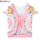 Baby Girls Knitted Vest New Spring Summer Handmade Crochet Knitted Vest Girls Sleeveless Cardigan Tops Vest Waistcoat Clothes