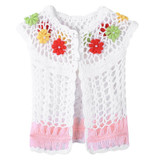Baby Girls Knitted Vest Handmade Crochet Knitted Vest Girl Sleeveless Flower Pearl Cardigan Vests Waistcoat Clothes