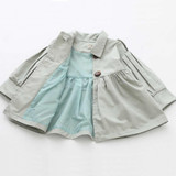 Baby Girls Jackets 2017 Spring Solid Cotton Coat Windbreaker For Girls Toddler Kids Casual Outerwear double-breasted Windbreaker