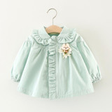 Baby girls jacket Autumn spring Baby Outerwear Infant Solid Princess Windbreakers Toddlers Outerwear Overcoats