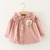 Baby girls jacket Autumn spring Baby Outerwear Infant Solid Princess Windbreakers Toddlers Outerwear Overcoats