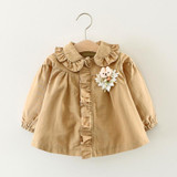 Baby girls jacket Autumn spring Baby Outerwear Infant Solid Princess Windbreakers Toddlers Outerwear Overcoats