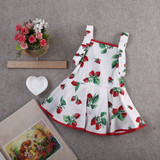 Baby Girls Infantil Toddler Kids Strawberry Princess Romper Dress Tutu Casual Outfit Clothes 0-2Y