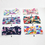 Baby Girls Headwear Head Wraps Floral Printing Turban Headband Newborn Infants Hair Accessories