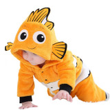 Baby Rompers Animals Warm Winter Coral Fleece Cute Fish Pajamas Christmas Newborn Baby Boy Girl Pijamas de bebe recem nascido