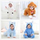 Baby Rompers Animals Warm Winter Coral Fleece Cute Fish Pajamas Christmas Newborn Baby Boy Girl Pijamas de bebe recem nascido
