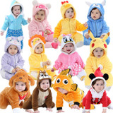 Baby Rompers Animals Warm Winter Coral Fleece Cute Fish Pajamas Christmas Newborn Baby Boy Girl Pijamas de bebe recem nascido