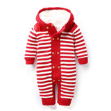 Baby Romper Thick Fleece Warm Cardigan for Winter Kids Knitted Sweater Infant's Climbing Clothes Hooded Girl Boys Outwear CL0434