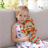 Baby Rabbit Sleeping Comfort Toys with Rainbow Color Knitted Sweet Cute Stuffed Toys Bunny Dolls For kids girl Birthday Gifts