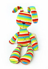 Baby Rabbit Sleeping Comfort Toys with Rainbow Color Knitted Sweet Cute Stuffed Toys Bunny Dolls For kids girl Birthday Gifts